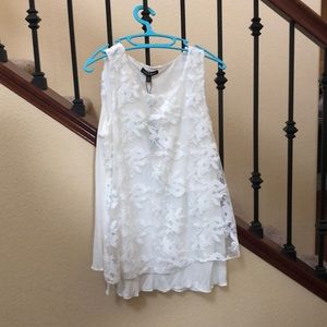 Cable & White floral lace tank blouse